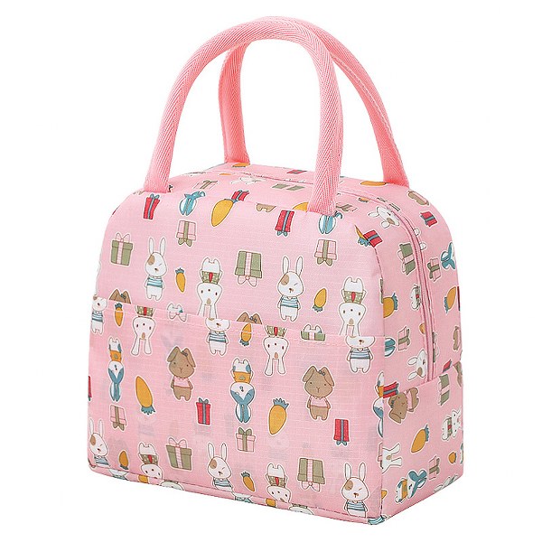 AMBER Τσάντα Φαγητού Ισοθερμική 5lt Oxford Pink Bunnies Amber 19x13x22εκ. AM3001-11 (Χρώμα: Ροζ) - AMBER - AM3001-11